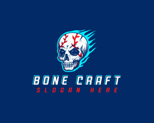 Skull Baseball Athletic logo design