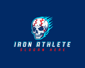 Skull Baseball Athletic logo design