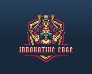 Female Goddess Valkyrie logo design