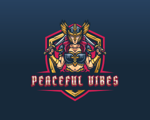 Female Goddess Valkyrie logo design