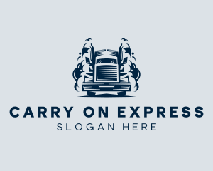 Truck Smoke Express logo design