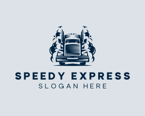 Truck Smoke Express logo design