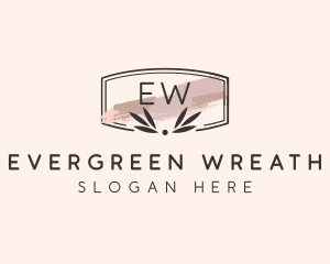 Watercolor Boutique Wreath logo design