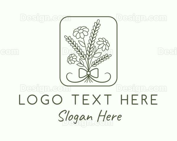 Flower Ribbon Frame Logo