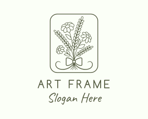 Flower Ribbon Frame logo design