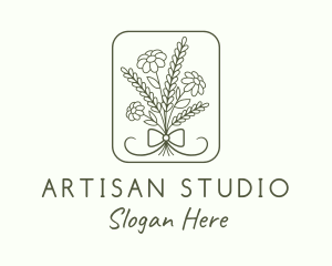 Flower Ribbon Frame logo design