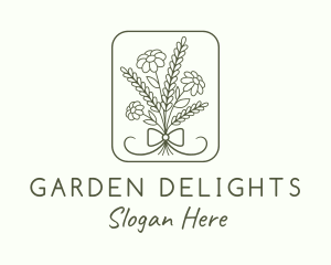 Flower Ribbon Frame logo design