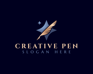 Writing Feather Pen logo design