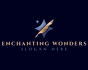 Writing Feather Pen logo design