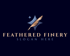 Writing Feather Pen logo design