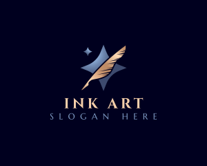 Writing Feather Pen logo design