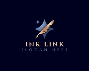 Writing Feather Pen logo design