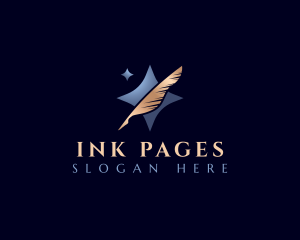 Writing Feather Pen logo design