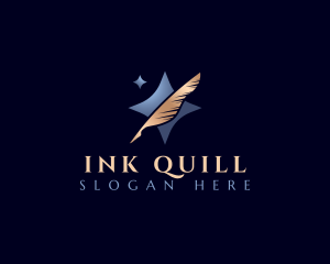 Writing Feather Pen logo design