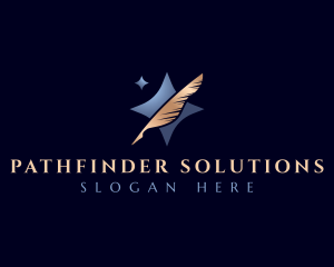 Writing Feather Pen logo design