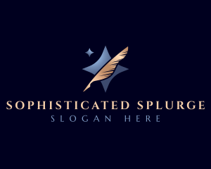 Writing Feather Pen logo design