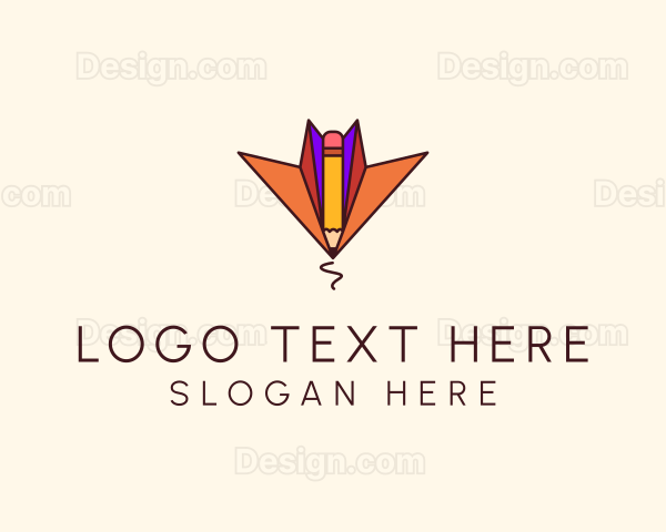 Paper Plane Pencil Logo