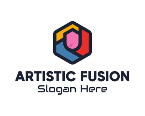 Colorful Hexagon Startup logo design