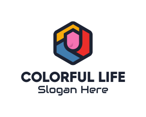 Colorful Hexagon Startup logo design