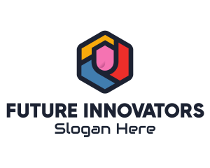 Colorful Hexagon Startup logo design