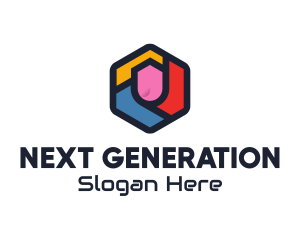 Colorful Hexagon Startup logo design