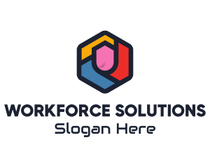 Colorful Hexagon Startup logo design