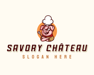 Chef Barbeque Pig logo design