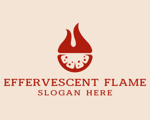 Flame Pizza Fast Food logo design