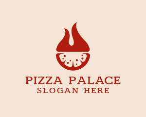 Flame Pizza Fast Food logo design
