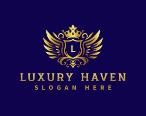 Luxury Crown Wings logo design