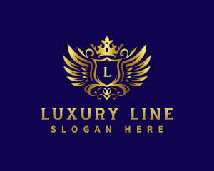 Luxury Crown Wings logo design