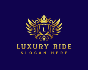 Luxury Crown Wings logo design