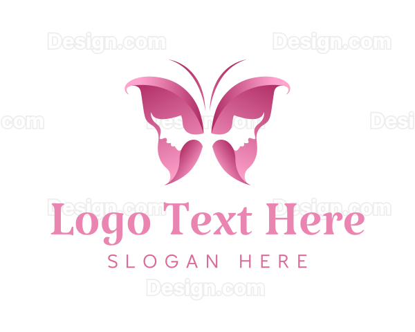 Pink Feminine Butterfly Logo