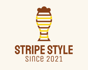 Stripes Beer Glass  logo design