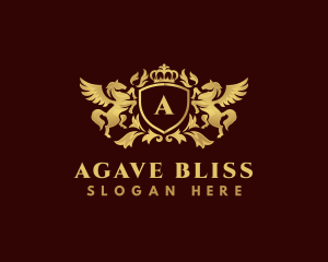 Crown Shield Pegasus logo design