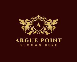 Crown Shield Pegasus logo design