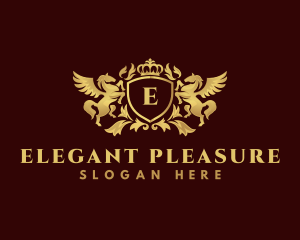 Crown Shield Pegasus logo design