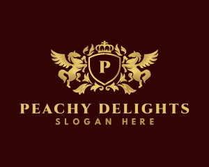 Crown Shield Pegasus logo design