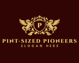 Crown Shield Pegasus logo design