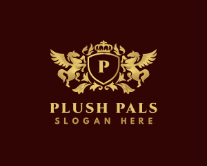 Crown Shield Pegasus logo design