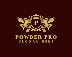 Crown Shield Pegasus logo design