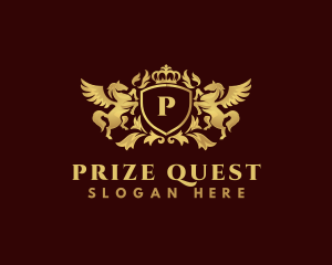 Crown Shield Pegasus logo design