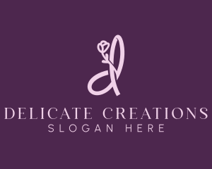 Flower Salon Letter D logo design