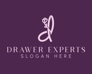 Flower Salon Letter D logo design