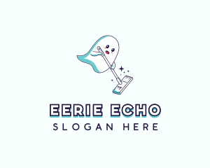 Cartoon Ghost Cleaner logo design