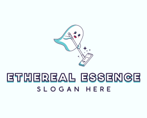 Cartoon Ghost Cleaner logo design