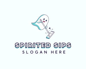 Cartoon Ghost Cleaner logo design