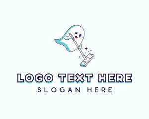 Cartoon - Cartoon Ghost Cleaner logo design