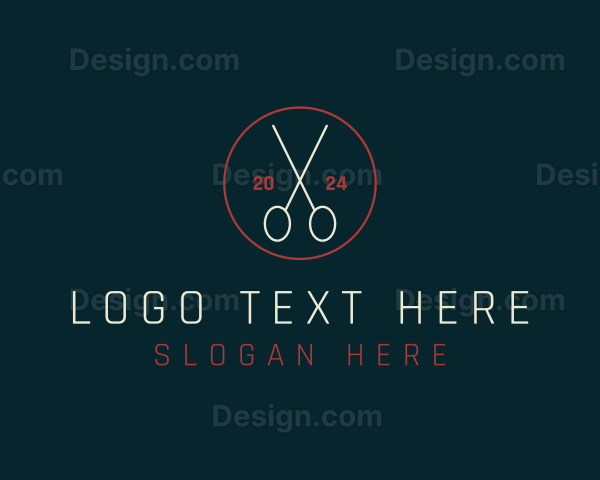 Scissors Stylist Grooming Logo