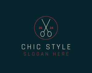 Scissors Stylist Grooming logo design